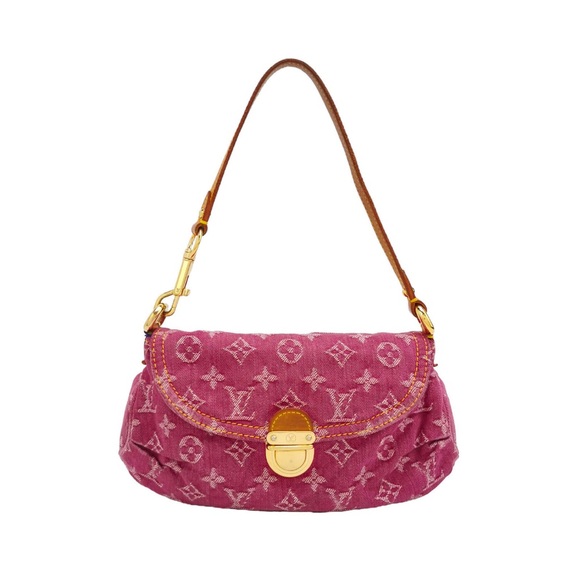Louis Vuitton Pink Monogram Denim Pleaty Bag - Picture 1 of 12